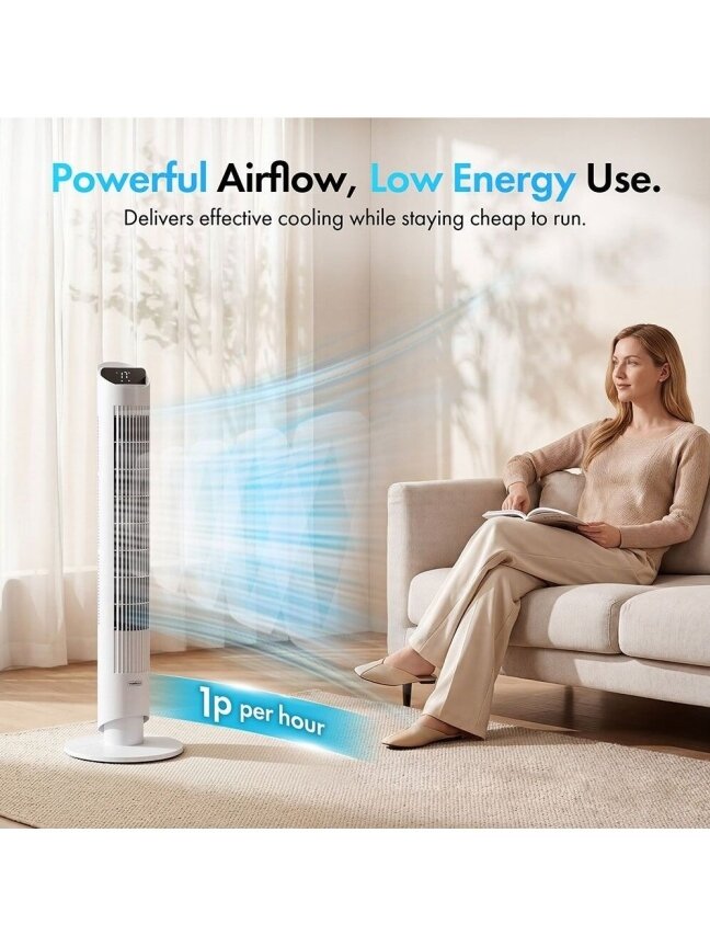 40 collu torņa ventilators ar Wi-Fi – balts 6
