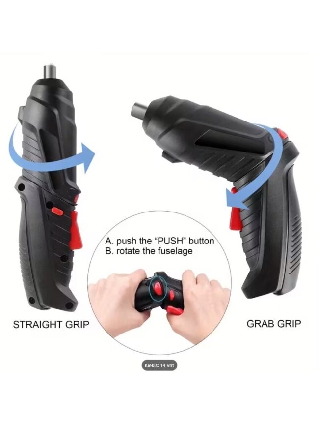 14-in-1 Rechargeable Electric Screwdriver Set with Mini Foldable Drill 3