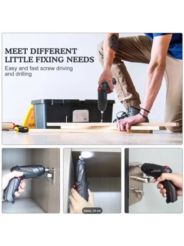 14-in-1 Rechargeable Electric Screwdriver Set with Mini Foldable Drill 5