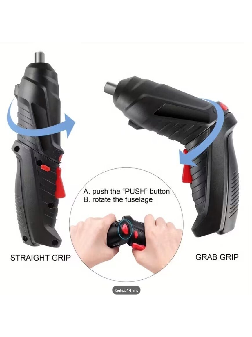 14-in-1 Rechargeable Electric Screwdriver Set with Mini Foldable Drill 3