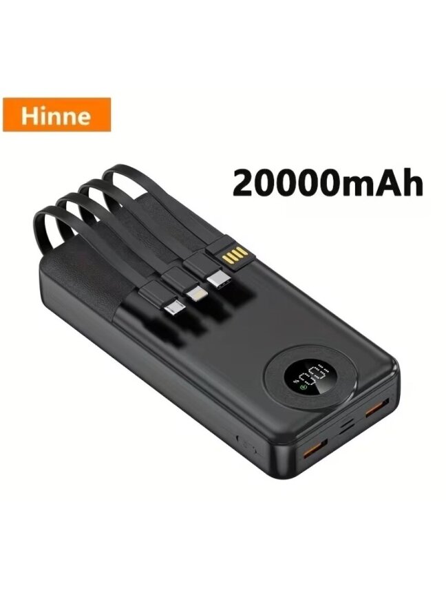 20000mAh Power Bank with Integrated 4-in-1 USB Type-C Cable – Universal Charger 1