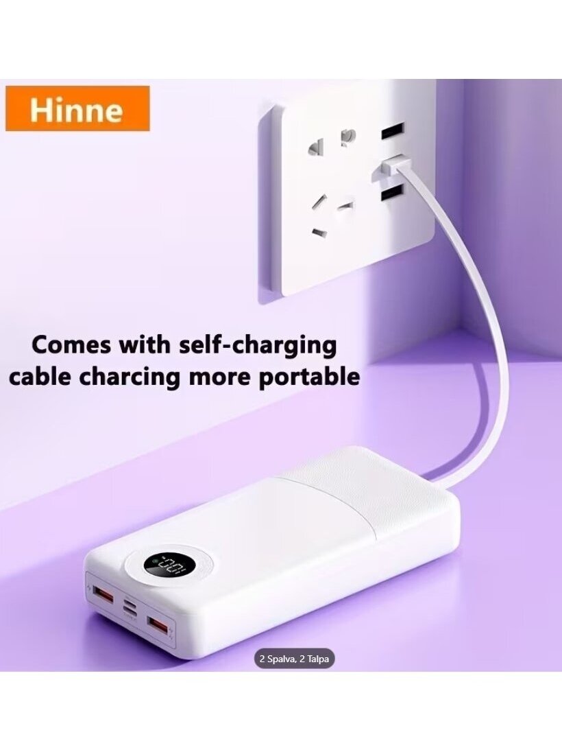 20000mAh Power Bank with Integrated 4-in-1 USB Type-C Cable – Universal Charger 3