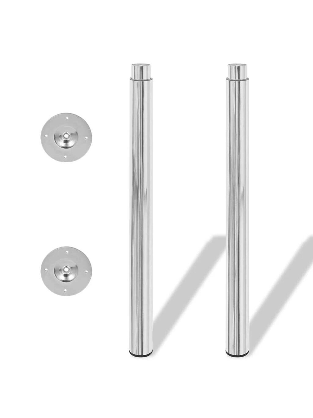 2 Telescopic Table Legs, Chrome, 710–1100 mm 2