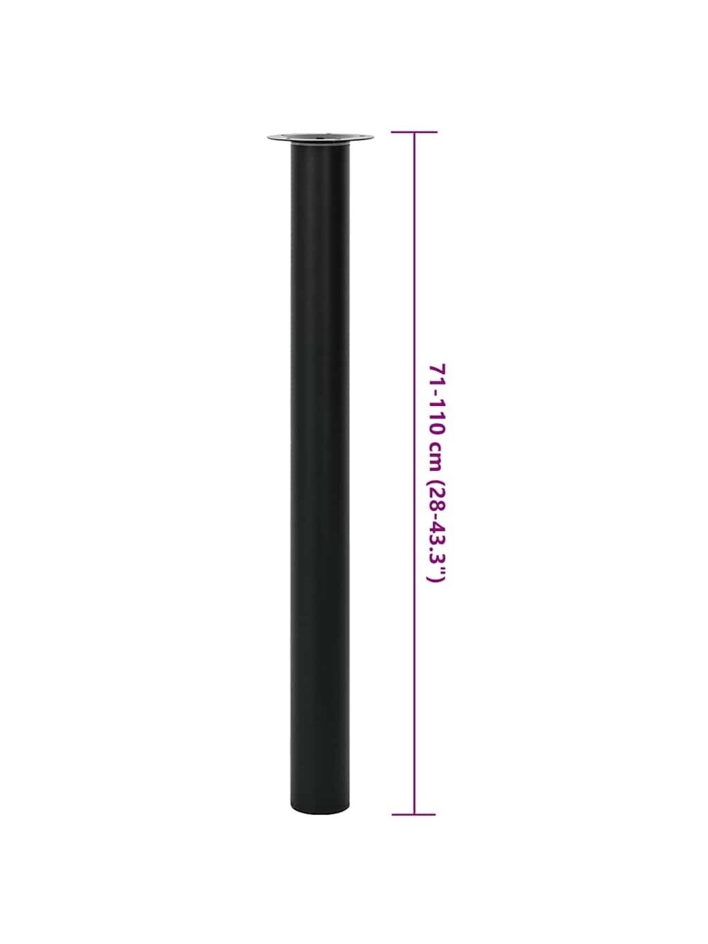 2 Telescopic Table Legs, Black, 710–1,100 mm 3