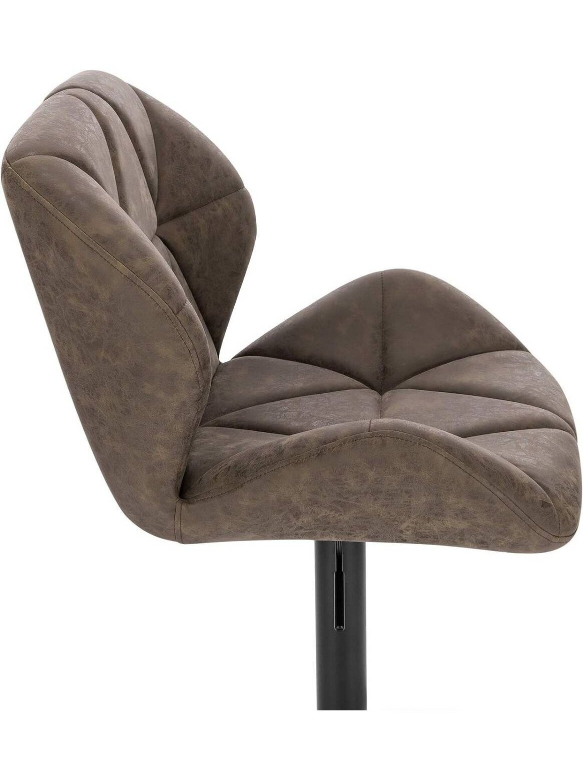 Set of 2 Bar Stools with Adjustable Backrest and Softly Padded PU Seat, Dark Brown, Faux Leather 7 Set of 2 Bar Stools with Adjustable Backrest and Softly Padded PU Seat, Dark Brown, Faux Leather 7