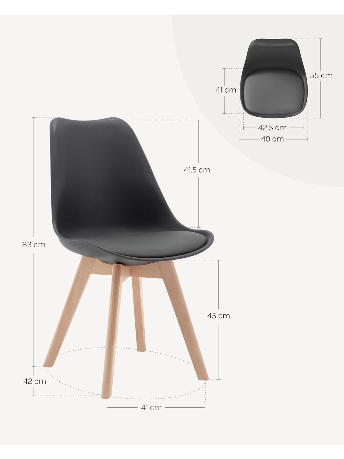 2 söögitooli komplekt, köögi- / elutoa toolid, disain, valmistatud kunstnahast ja täispuidust 2