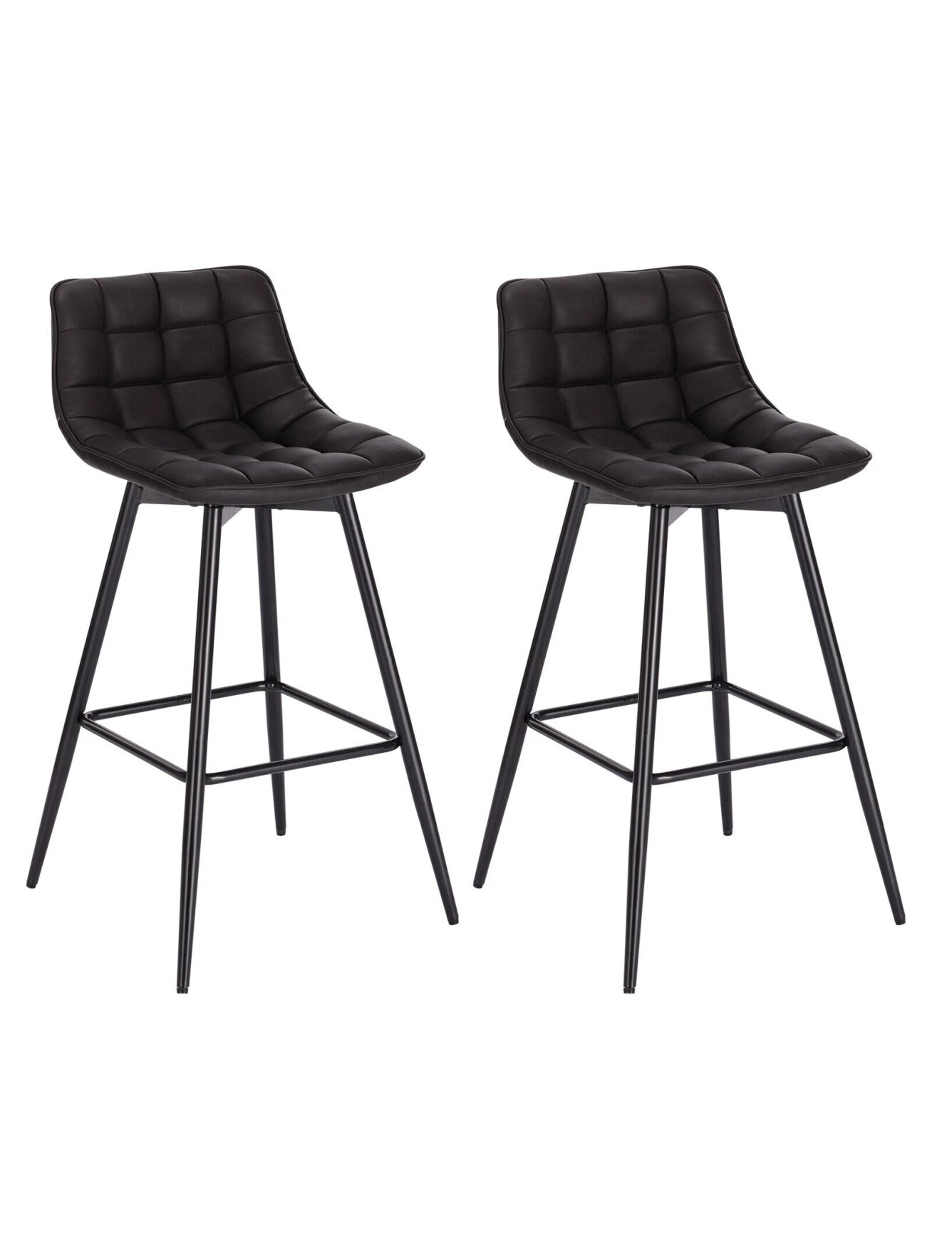 2 pcs bar stools, artificial leather, anthracite color 1