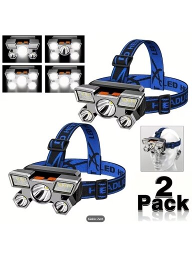 2 szt. przenośnych lamp zewnętrznych z 5 diodami LED
