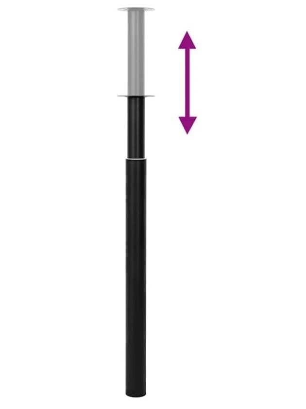 2 Telescopic Table Legs, Black, 710–1,100 mm 5