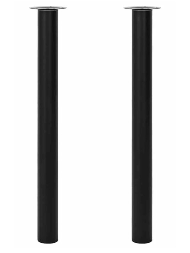 2 Telescopic Table Legs, Black, 710–1,100 mm
