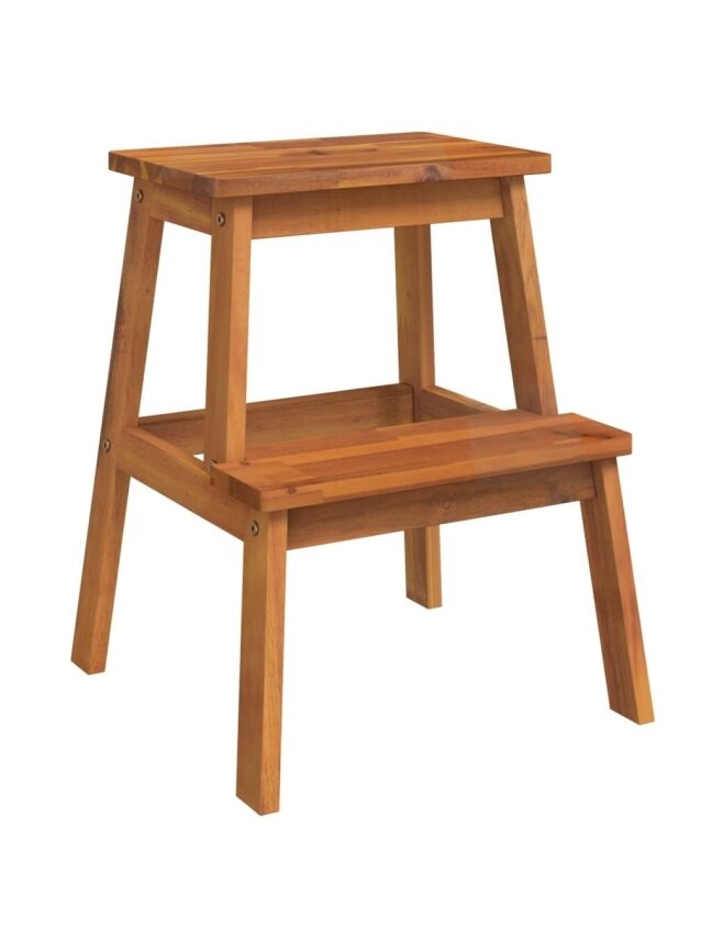 2-step stool, 40×38×50 cm, solid acacia wood 1