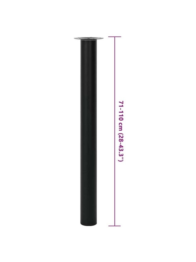2 Telescopic Table Legs, Black, 710–1,100 mm 3