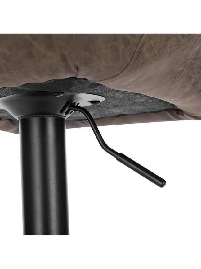 Set of 2 Bar Stools with Adjustable Backrest and Softly Padded PU Seat, Dark Brown, Faux Leather 8 Set of 2 Bar Stools with Adjustable Backrest and Softly Padded PU Seat, Dark Brown, Faux Leather 8