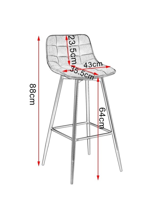 2 pcs bar stools, artificial leather, anthracite color 7