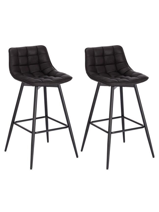 2 pcs bar stools, artificial leather, anthracite color 1