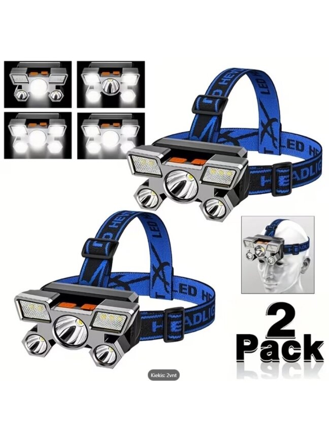 2 pcs portable 5 LED outdoor lights