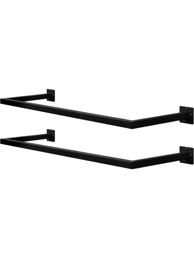 2 tk seinale kinnitatavad riidenagid, mustad, 114 cm 2