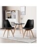Set of 2 Dining Chairs, Kitchen / Living Room Chairs, Designer Style, Made of Faux Leather and Solid Wood