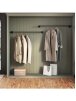 2 pcs. wall-mounted coat racks, black, 114 cm