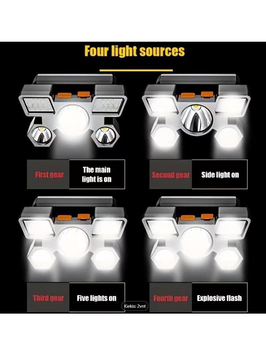 2 pcs portable 5 LED outdoor lights 3