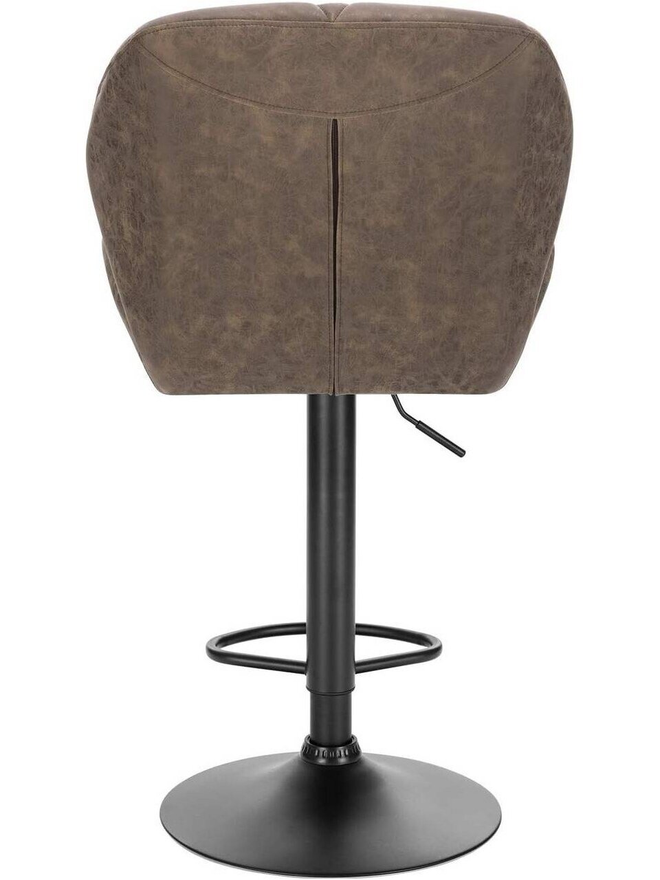Set of 2 Bar Stools with Adjustable Backrest and Softly Padded PU Seat, Dark Brown, Faux Leather 5 Set of 2 Bar Stools with Adjustable Backrest and Softly Padded PU Seat, Dark Brown, Faux Leather 5
