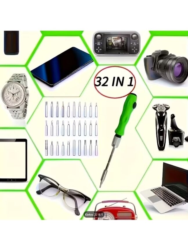 32-in-1 kruvikeerajate komplekt – magnetiline kroom-vanaadiumterasest komplekt 4