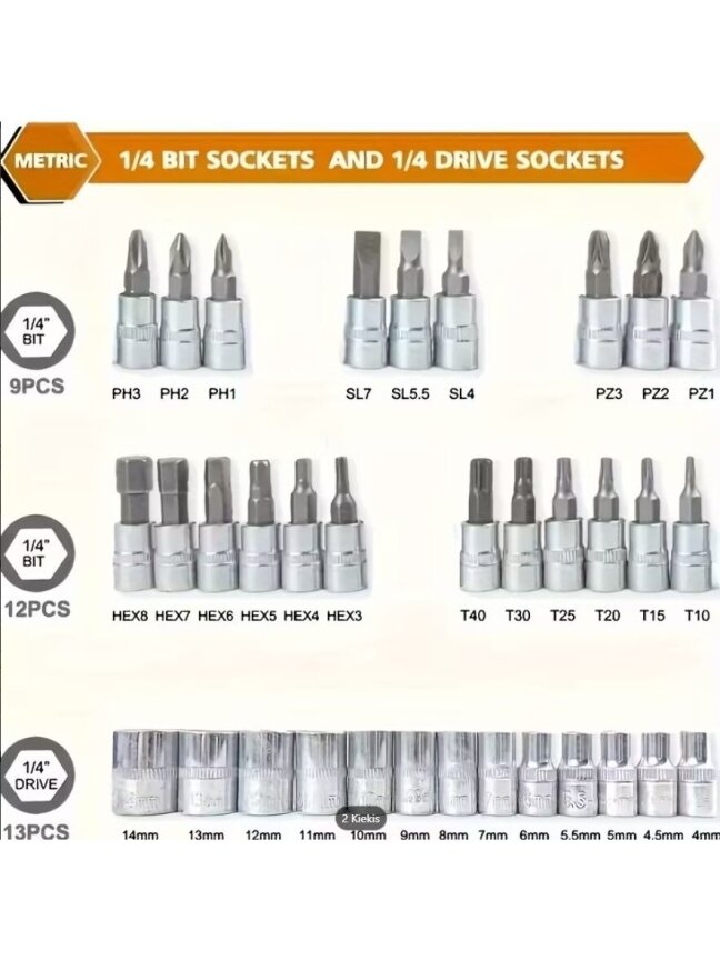 46-piece durable metal car mechanic tool set with socket wrench and ratchet. 5