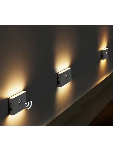 4 LED naktinių lempų rinkinys su judesio jutikliu 4 LED naktinių lempų rinkinys su judesio jutikliu