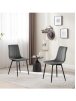 Set of 4 Dining Chairs with Backrests and Metal Legs