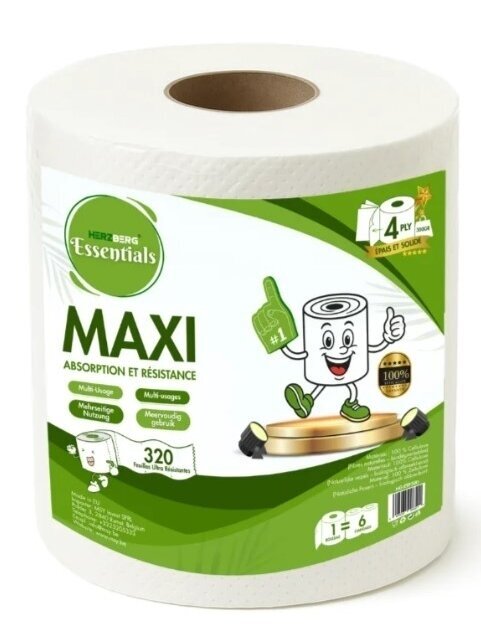 Pack of 6 Unscented 4-Ply Biodegradable Cellulose Paper Towel Rolls 2