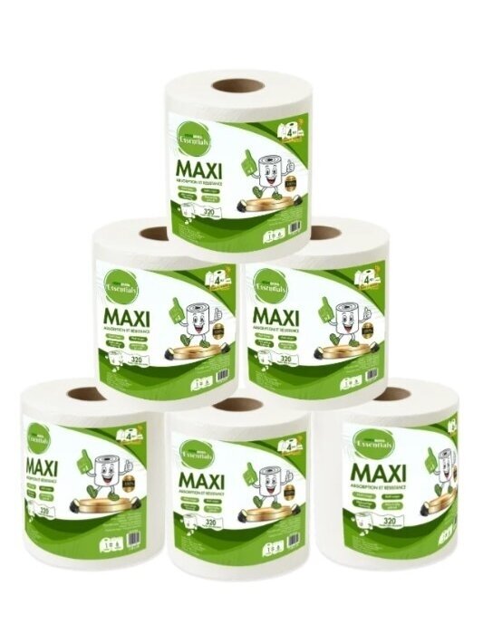 Pack of 6 Unscented 4-Ply Biodegradable Cellulose Paper Towel Rolls