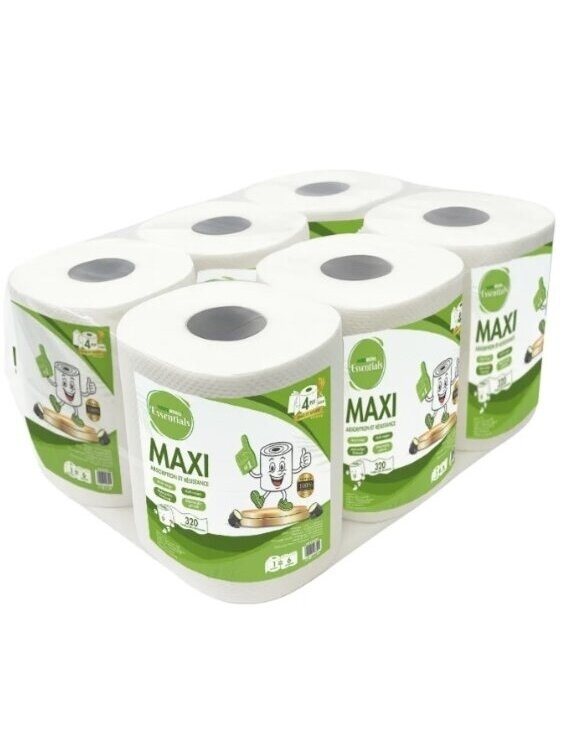 Pack of 6 Unscented 4-Ply Biodegradable Cellulose Paper Towel Rolls 1