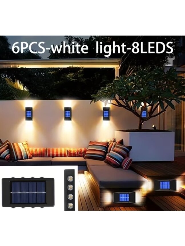 6 pcs solar-powered flame lights 1