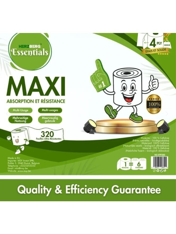 Pack of 6 Unscented 4-Ply Biodegradable Cellulose Paper Towel Rolls 3