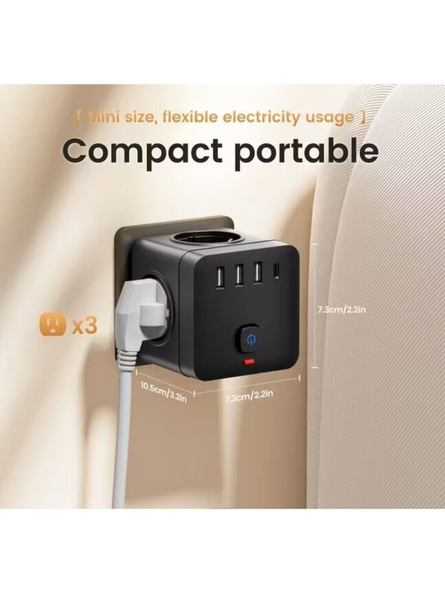7-in-1 European Power Strip with Switch and Overload Protection 1