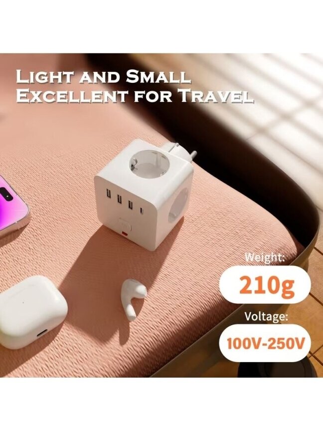 7-in-1 Power Strip with 3 AC Outlets, 3 USB Ports and 1 Type-C Port 4 7-in-1 Power Strip with 3 AC Outlets, 3 USB Ports and 1 Type-C Port 4