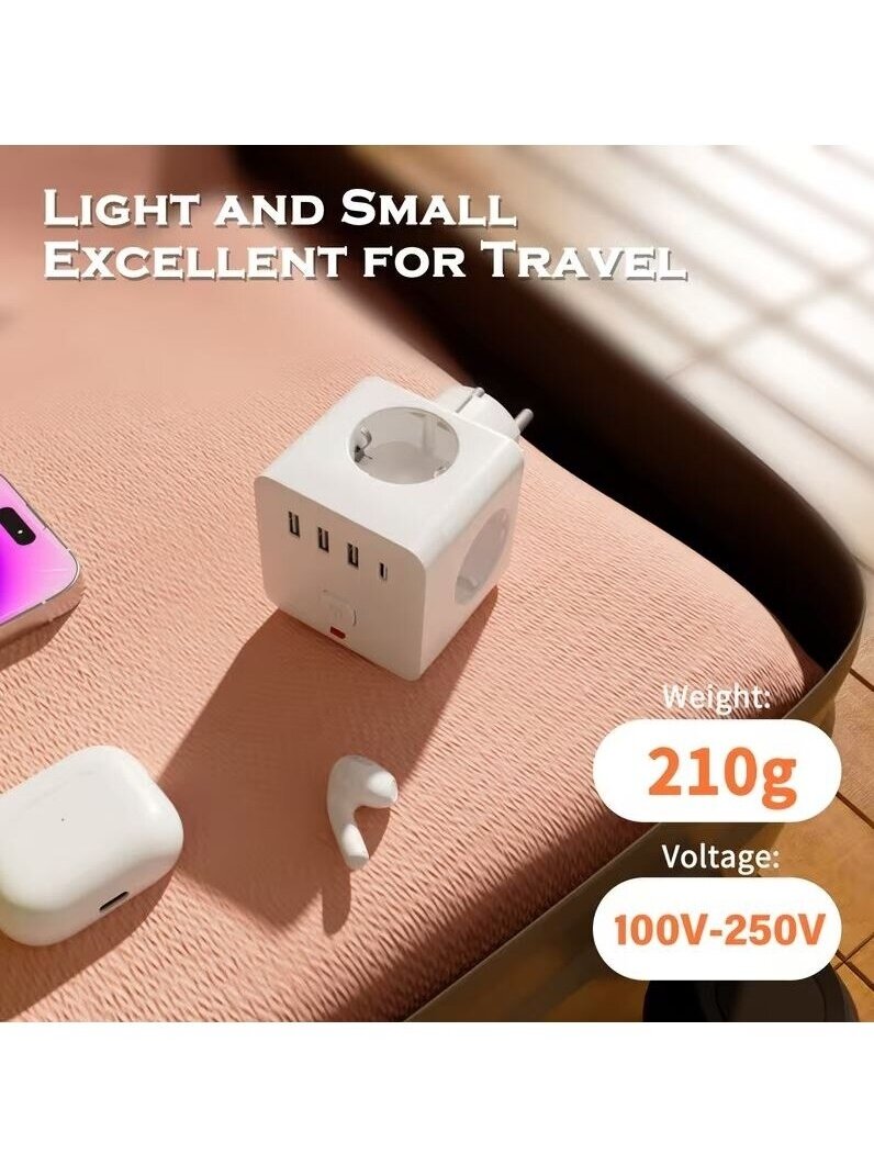 7-in-1 Power Strip with 3 AC Outlets, 3 USB Ports and 1 Type-C Port 4 7-in-1 Power Strip with 3 AC Outlets, 3 USB Ports and 1 Type-C Port 4
