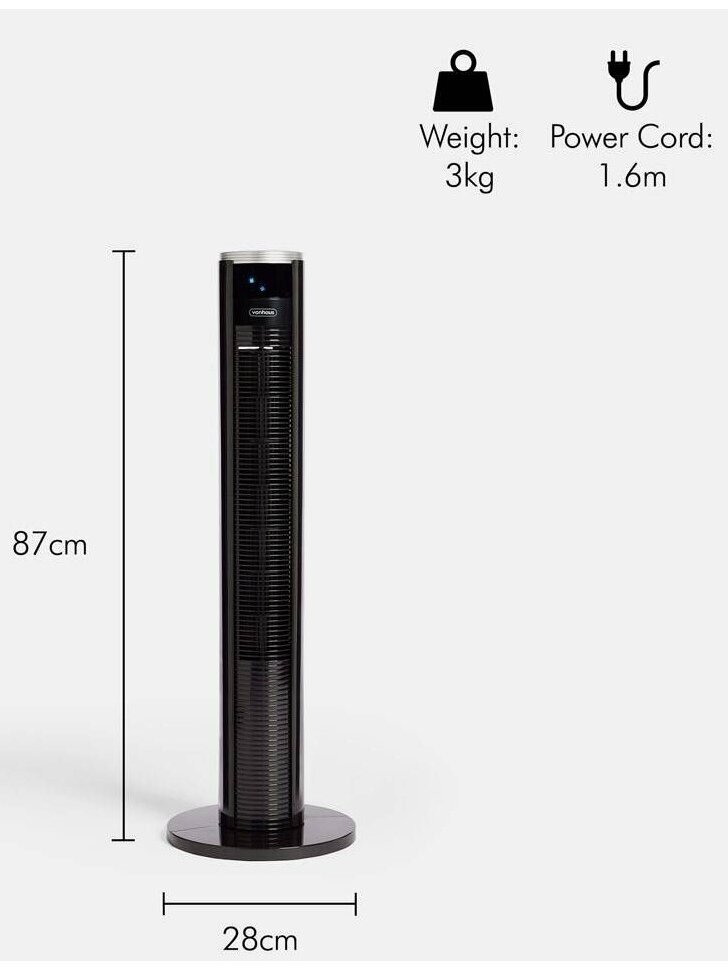 89 cm Tower Fan – Black 3