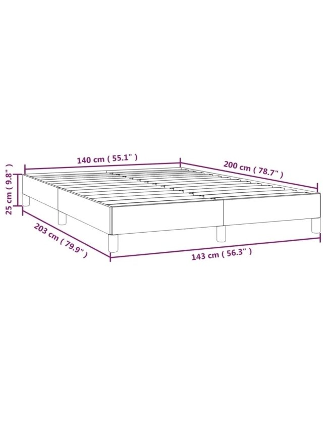 Bed Frame Without Mattress, Dark Grey, 140x200 cm, Fabric 7 Bed Frame Without Mattress, Dark Grey, 140x200 cm, Fabric 7