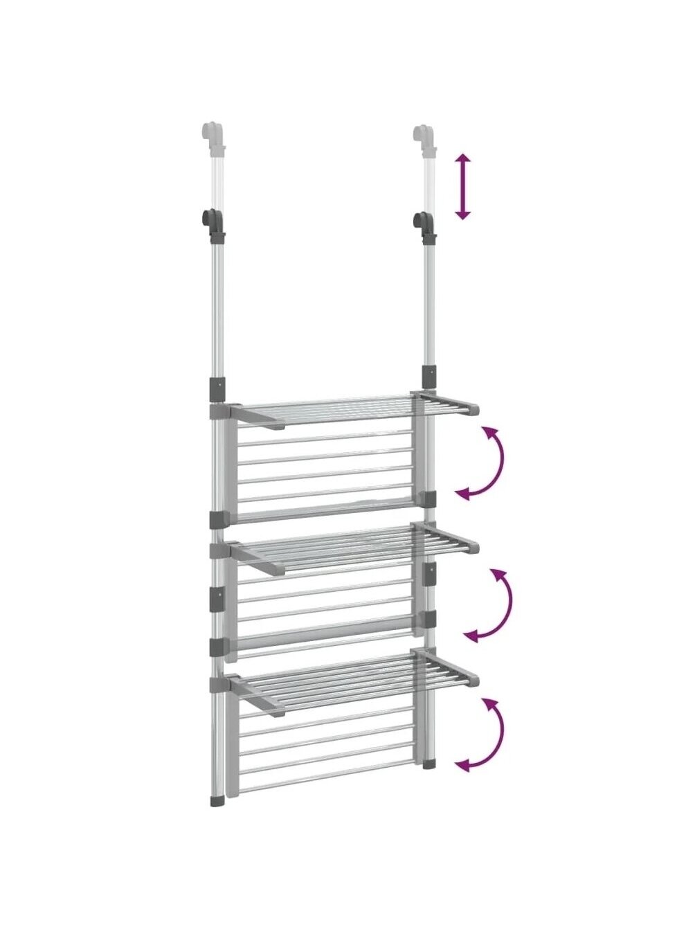 Hanging Laundry Dryer, 3-Tier, Aluminum 5 Hanging Laundry Dryer, 3-Tier, Aluminum 5