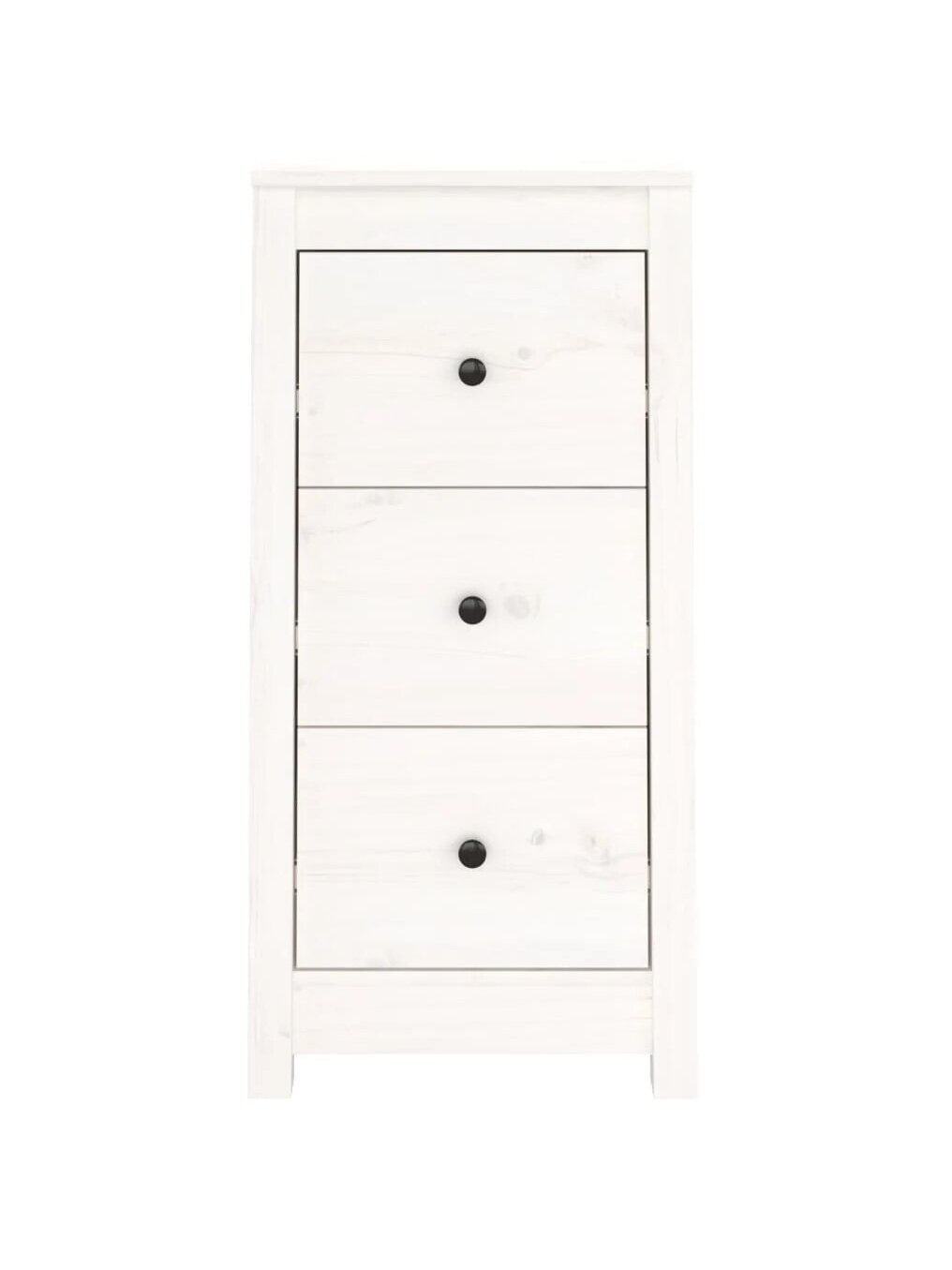 Bedside cabinets, 2 pcs, white, 40x35x80 cm, solid pine wood 3