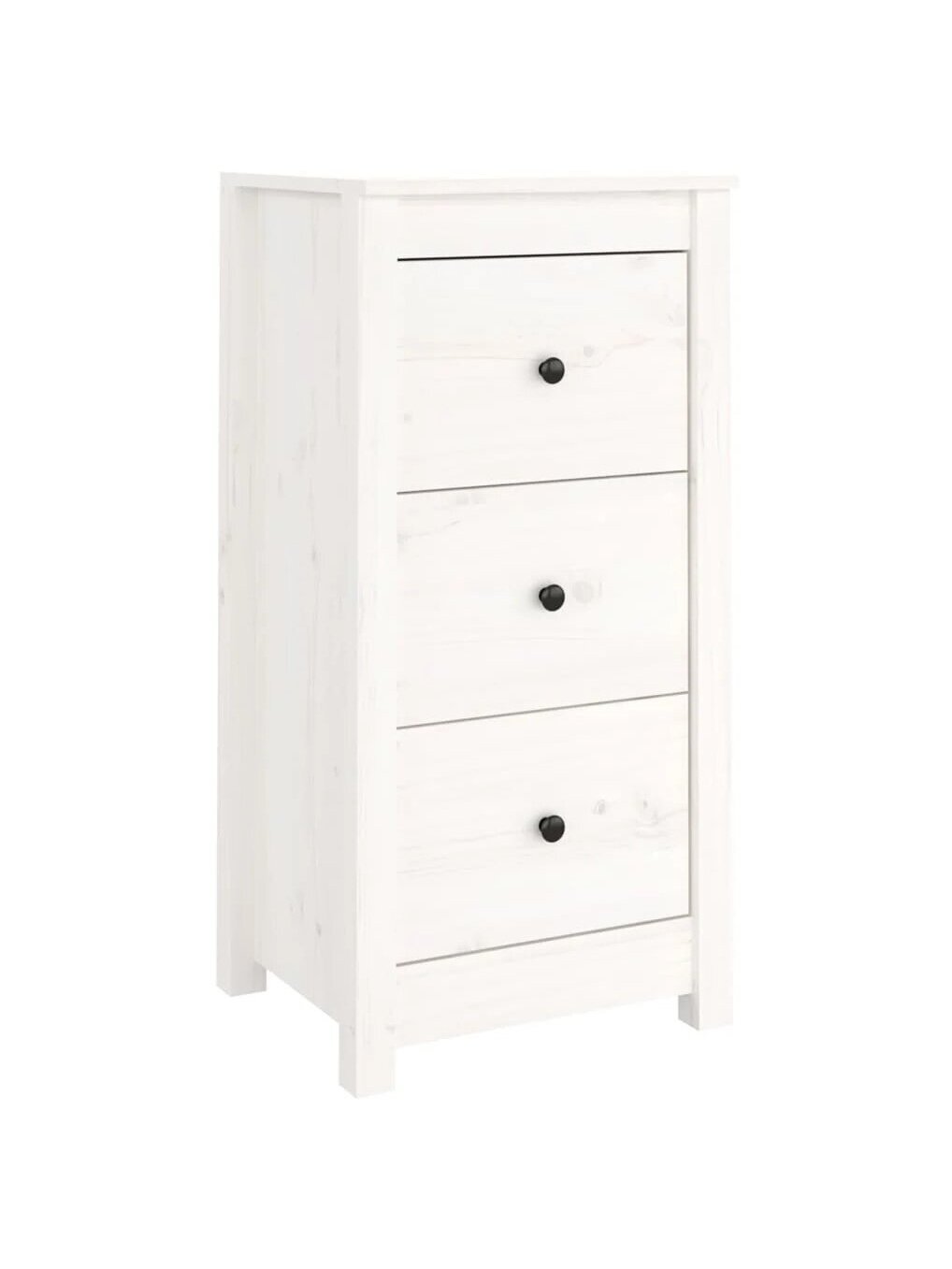 Bedside cabinets, 2 pcs, white, 40x35x80 cm, solid pine wood 5