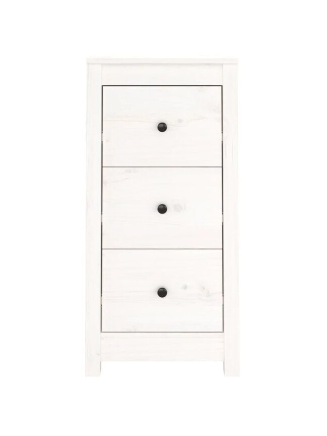 Bedside cabinets, 2 pcs, white, 40x35x80 cm, solid pine wood 3