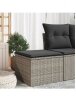 Garden stool with cushion, grey, 55×55×37 cm, polyrattan