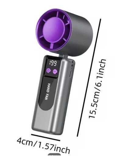 Bezprzewodowy mini wentylator turbo ABUDODO z cyfrowym wyświetlaczem