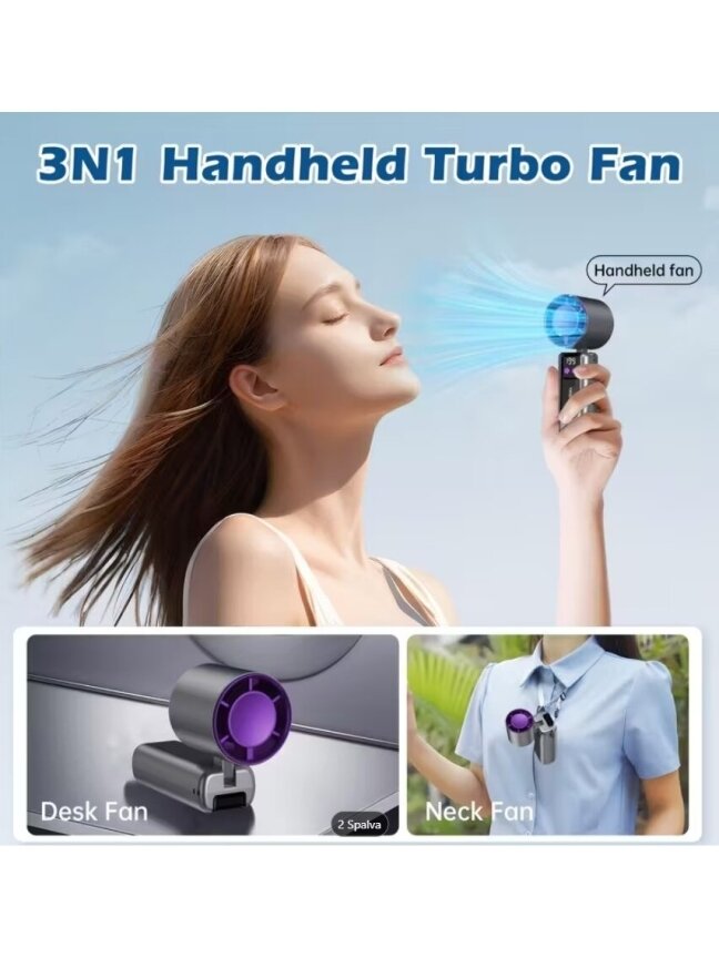 ABUDODO belaidis mini turbo ventiliatorius su skaitmeniniu ekranu 3