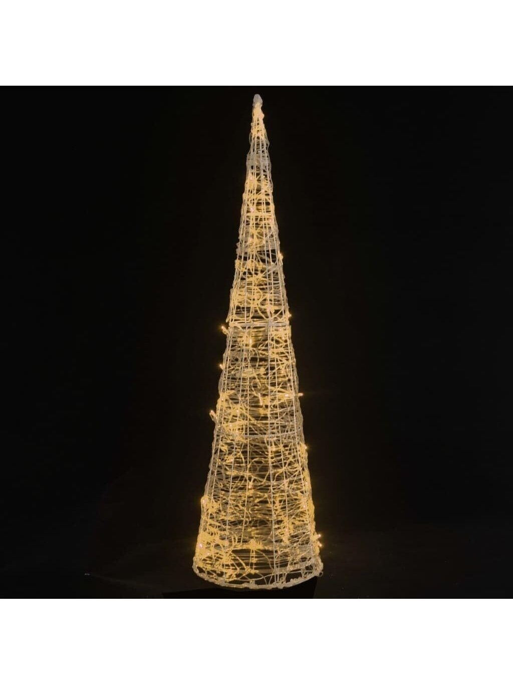 Acrylic LED Pyramid Decoration, Cool White, 90 cm