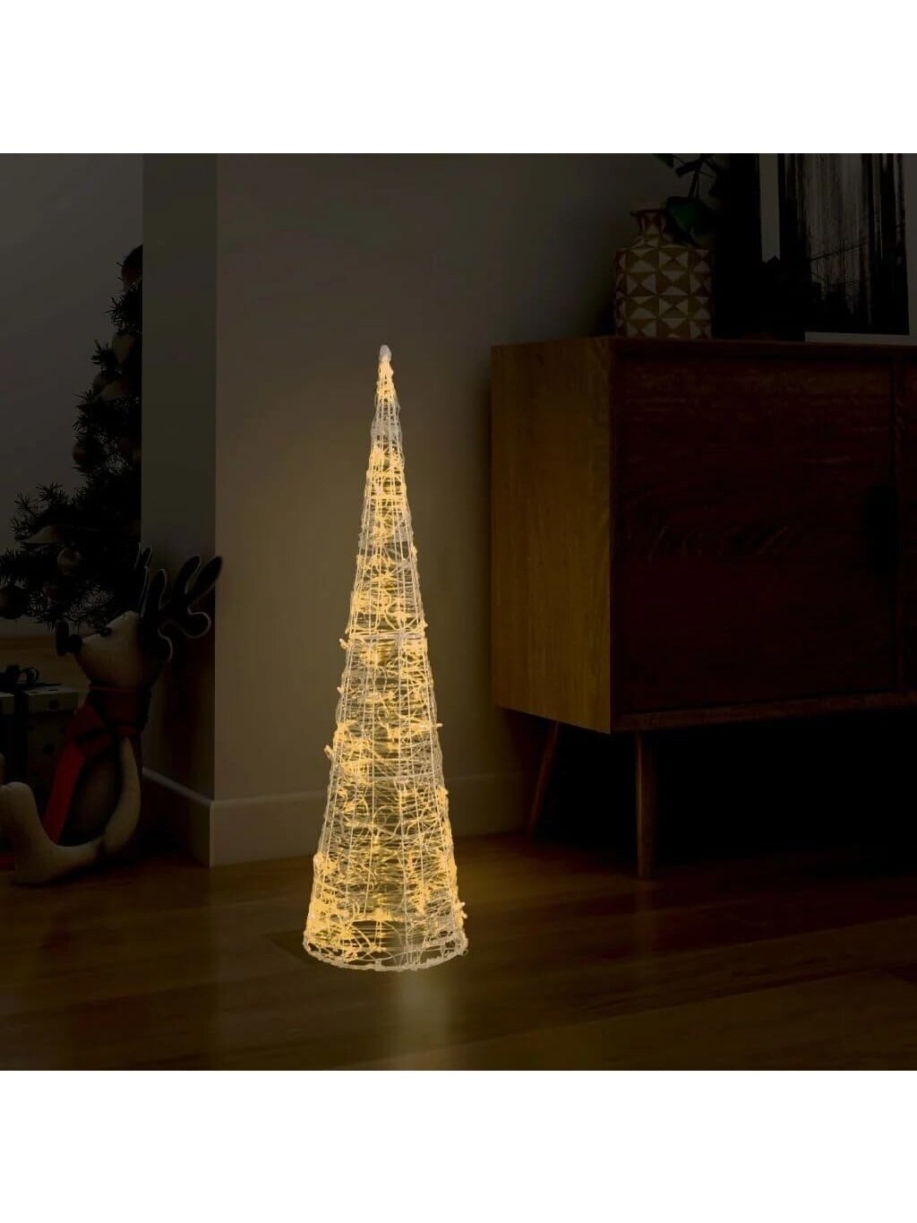 Acrylic LED Pyramid Decoration, Cool White, 90 cm 4
