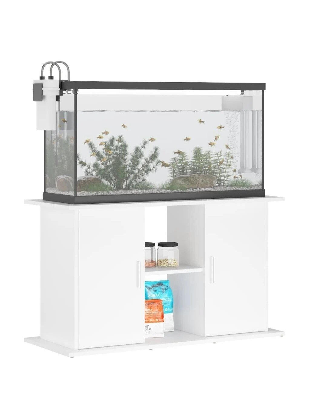 Akvariumo stovas, baltos spalvos, 101x41x58cm, apdirbta mediena 2