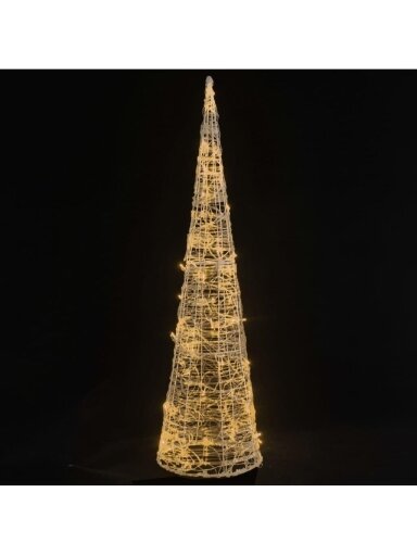 Akrylowa dekoracja LED w kształcie piramidy, zimna biel, 90 cm
